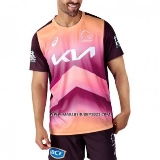 Maillot Brisbane Broncos Rugby 2024 Entrainement Rose